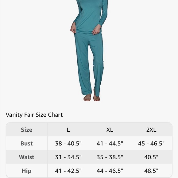Modal Teal Pajamas Vanity Fair - Picture 5 of 6